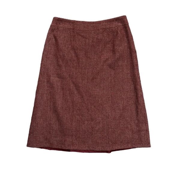Jones Wear Vintage Red Wool A-Line Front Pleat Side Zipper Lined Skirt Sz 12 - Picture 2 of 8